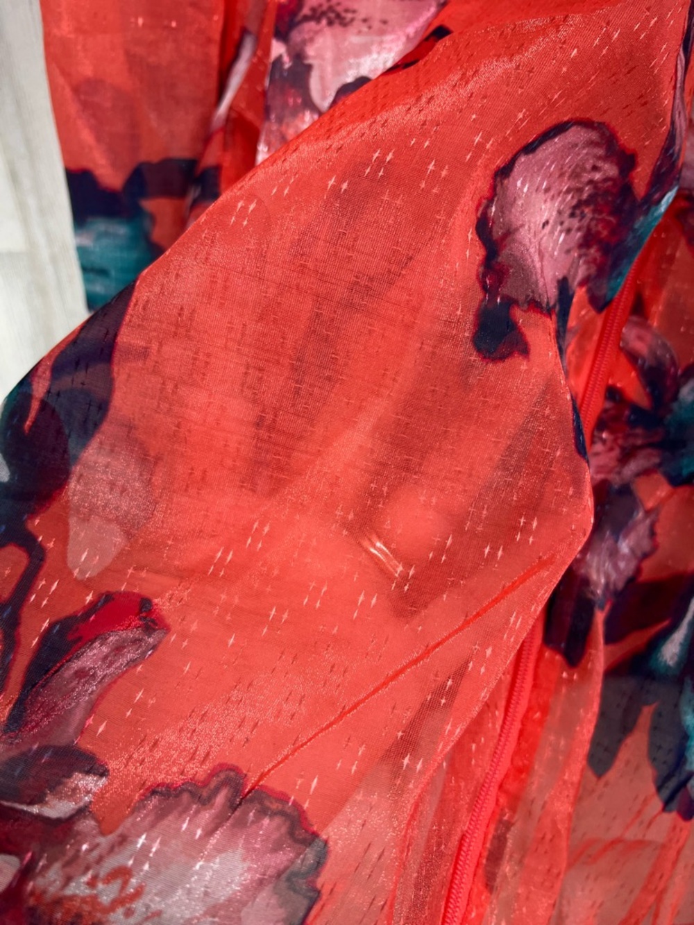 C. Wonder by Christian Siriano Organza Jacket in Painted Orchid Floral Full Zip - Picture 4 of 8